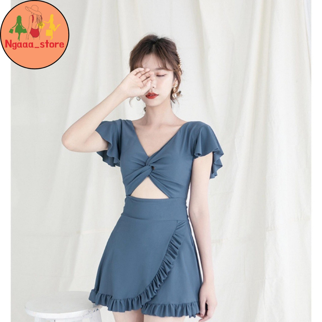 Đồ bơi nữ đi biển 1 mảnh kín đáo BK25, Bikini liền thân có quần bảo hộ chân váy phong cách hàn quốc trẻ trung | BigBuy360 - bigbuy360.vn