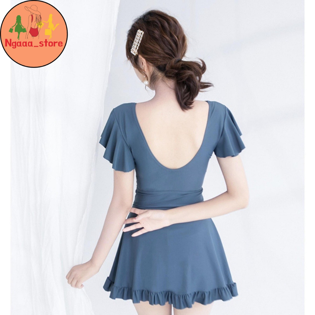 Đồ bơi nữ đi biển 1 mảnh kín đáo BK25, Bikini liền thân có quần bảo hộ chân váy phong cách hàn quốc trẻ trung | BigBuy360 - bigbuy360.vn