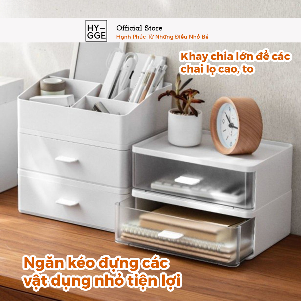 Hộp nhựa để đồ, để mỹ phẩm Trắng