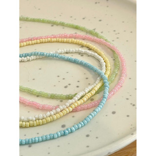 Vòng cổ hạt cườm pastel đơn giản