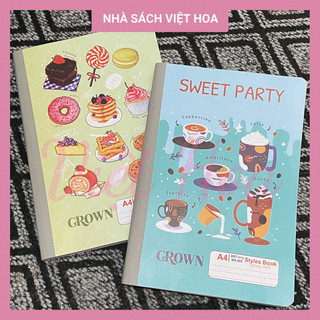 Sổ_Vở may gáy Cao cấp kẻ ngang khổ A4 Grown 200/260/420/500 trang Hưng Thịnh
