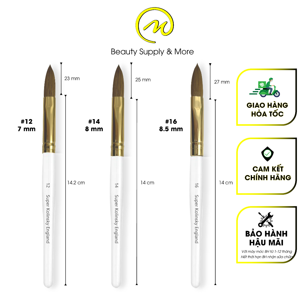Cọ Bột PRO cán nhựa số 12,14,16