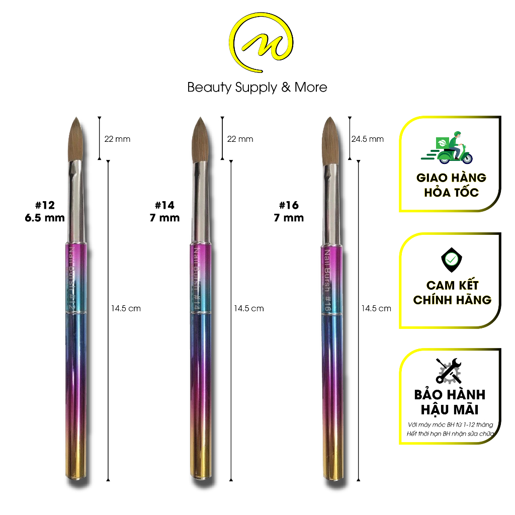 Cọ Đắp Bột BBS/Nail Bursh số 12;14;16 ( KH sỉ sll Call 0902747649)