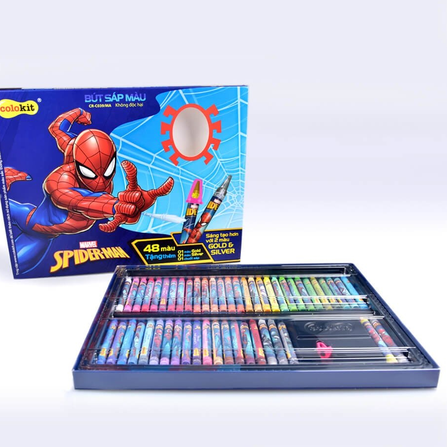 Sáp Màu Người Nhện 48 Màu CRC039/MA ( Hộp ) Thiên Long Camshop