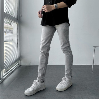 Quần jean nam xám slim fit The Six 456