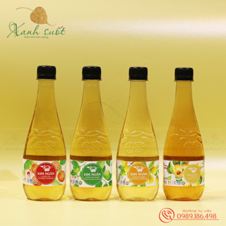 GIẤM HOA QUẢ KIM NGÂN - GIẤM VẢI/ GIẤM TÁO XANH/GIẤM TÁO MÈO - FRUIT VINEGAR 450ML - VỊ CHUA DỊU [Xanh Suốt]