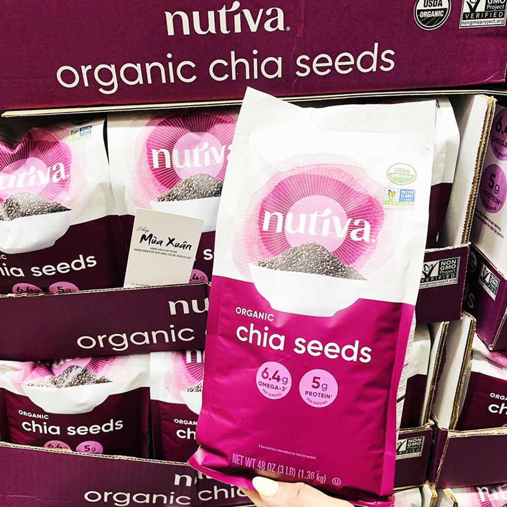Hạt Chia Mỹ Nutiva Organic Chia Seeds chính hãng - 1,36kg