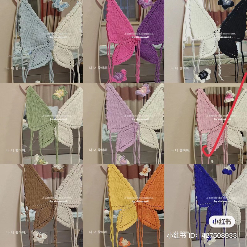 Áo yếm cột dây hình bướm mùa hè bằng 100% len cotton mềm mại - Phụ kiện thời trang handmade