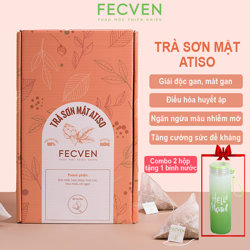 Trà Sơn Mật Atiso Fecven - Giúp Thanh Lọc Giải Độc Gan, Giảm Mỡ Máu, Tăng Cường Miến Dịch - Hộp 30 Túi Lọc