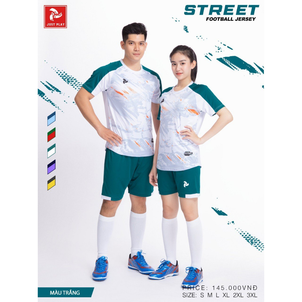 Quần áo bóng đá Justplay Street Chất thun lạnh cao cấp thoáng mát đảm bảo sự thoải mái
