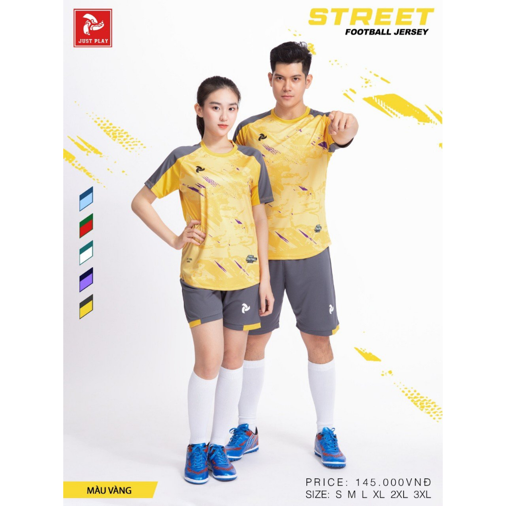 Quần áo bóng đá Justplay Street Chất thun lạnh cao cấp thoáng mát đảm bảo sự thoải mái