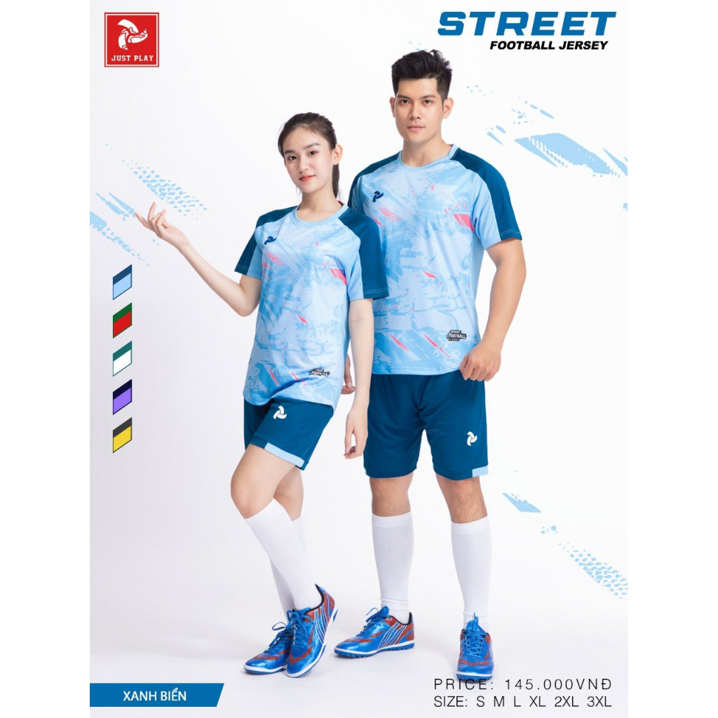 Quần áo bóng đá Justplay Street Chất thun lạnh cao cấp thoáng mát đảm bảo sự thoải mái