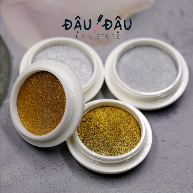 Hũ bột tráng gương móng tay siêu đẹp, siêu mịn - Màu vàng, bạc - Lẻ lọ