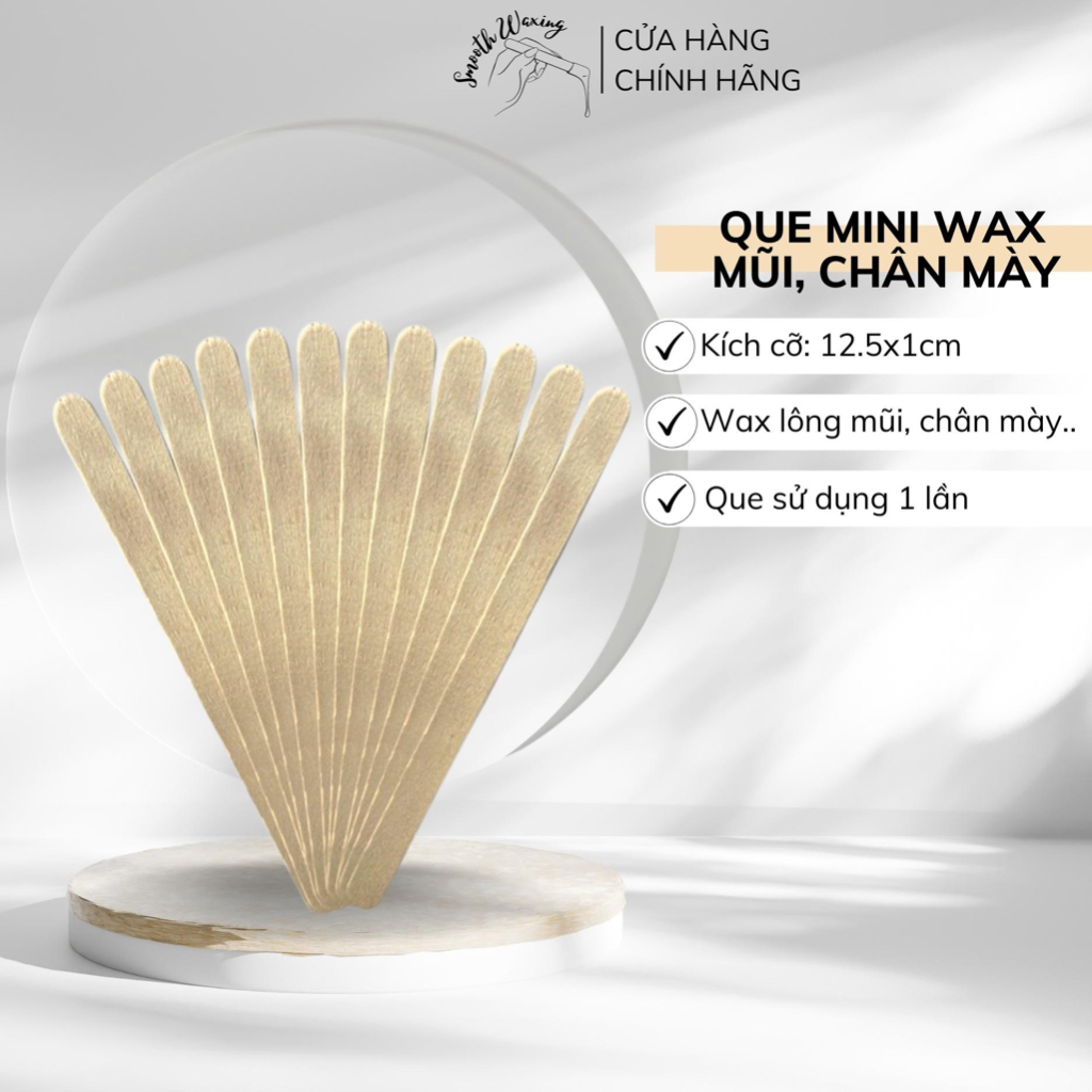 10 Que gỗ nhỏ wax lông tiệt trùng dùng wax chân mày, lông mũi