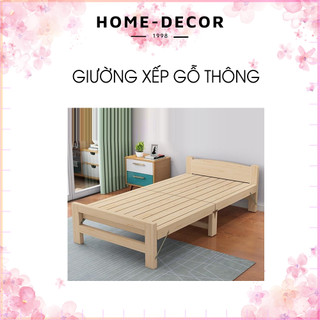 Giường xếp gỗ thông 100x195 tặng đệm