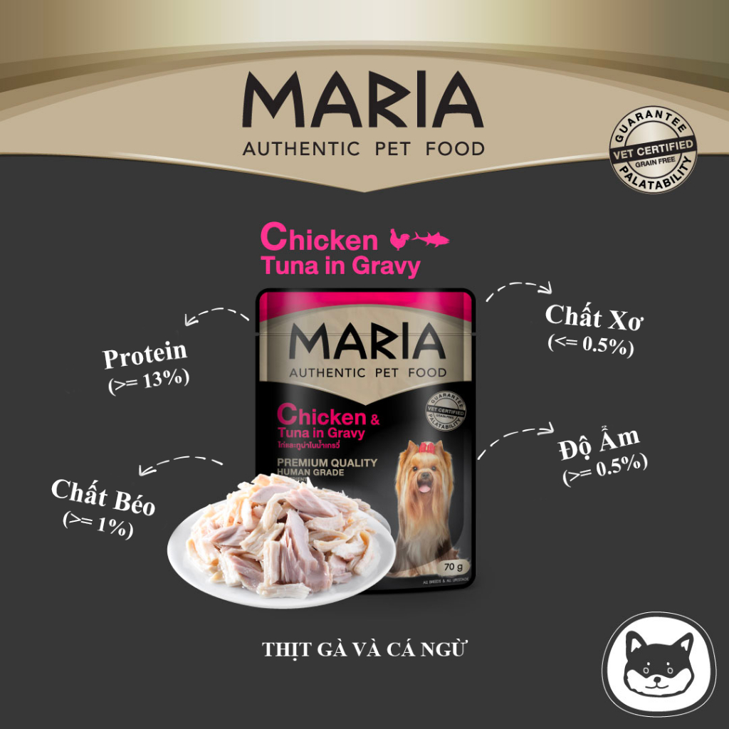 Pate cho chó Maria hộp 12 gói 70g