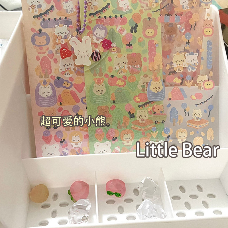 Hình dán sticker gấu mèo kim tuyến dễ thương phong cách hàn quốc