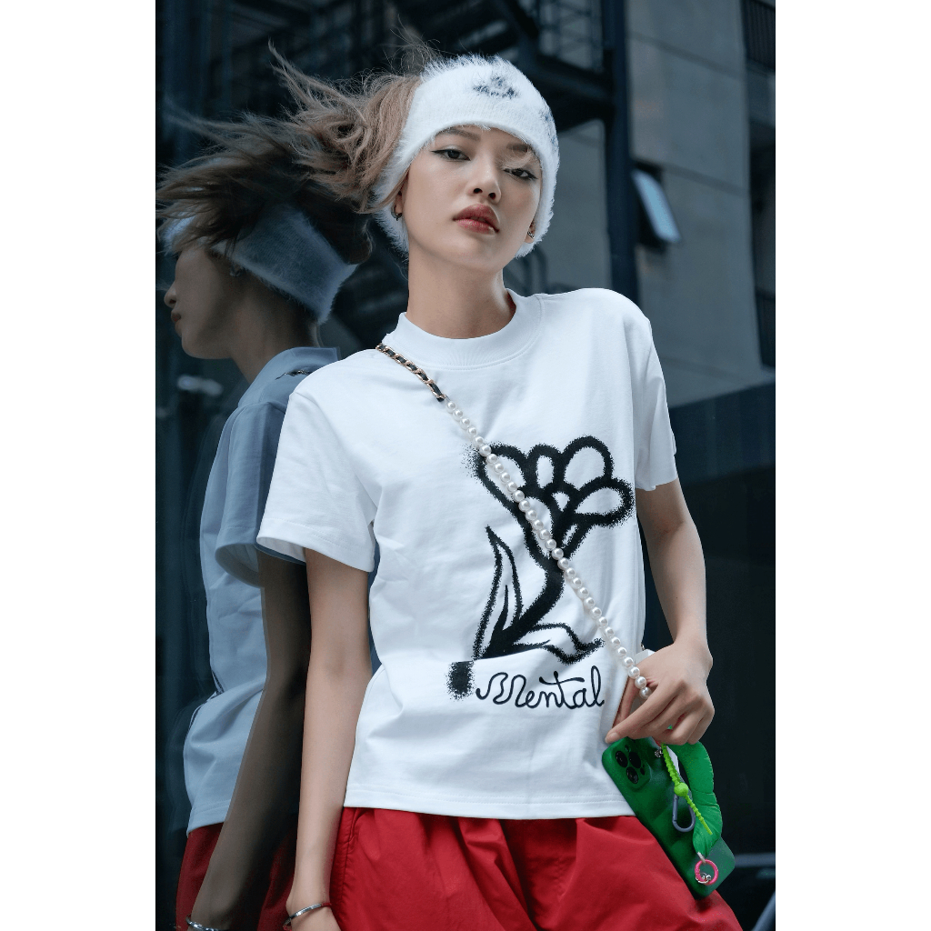 Áo Thun Nữ Tay Ngắn In Hoa Dễ Thương BLOOM MENTAL®️ - Baby Tee