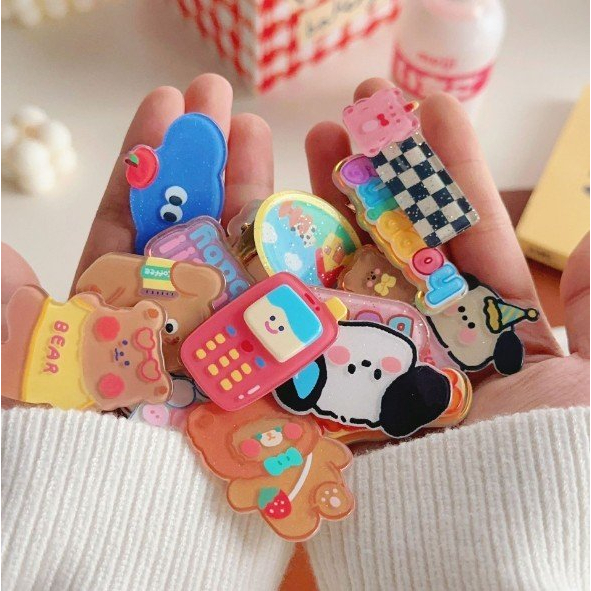 Bộ kẹp cài tóc 3 màu cute siêu xinh cho nữ mẫu con vật đồ ăn dễ thương đi chơi chụp ảnh thời trang tặng bé