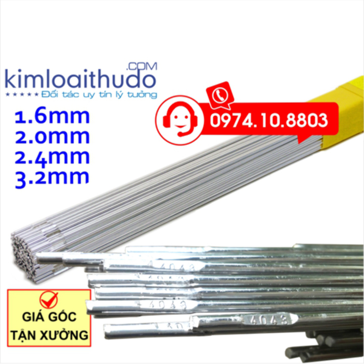 1kg Que hàn nhôm Er4043-2.4mm hàn hơi, két nước