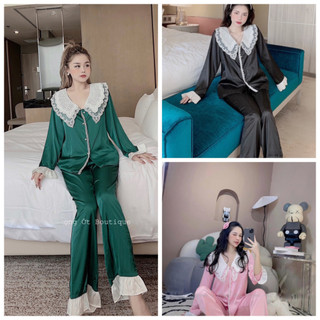 đồ bộ pijama lụa Latin tiểu thư mềm mịn, mặc mát