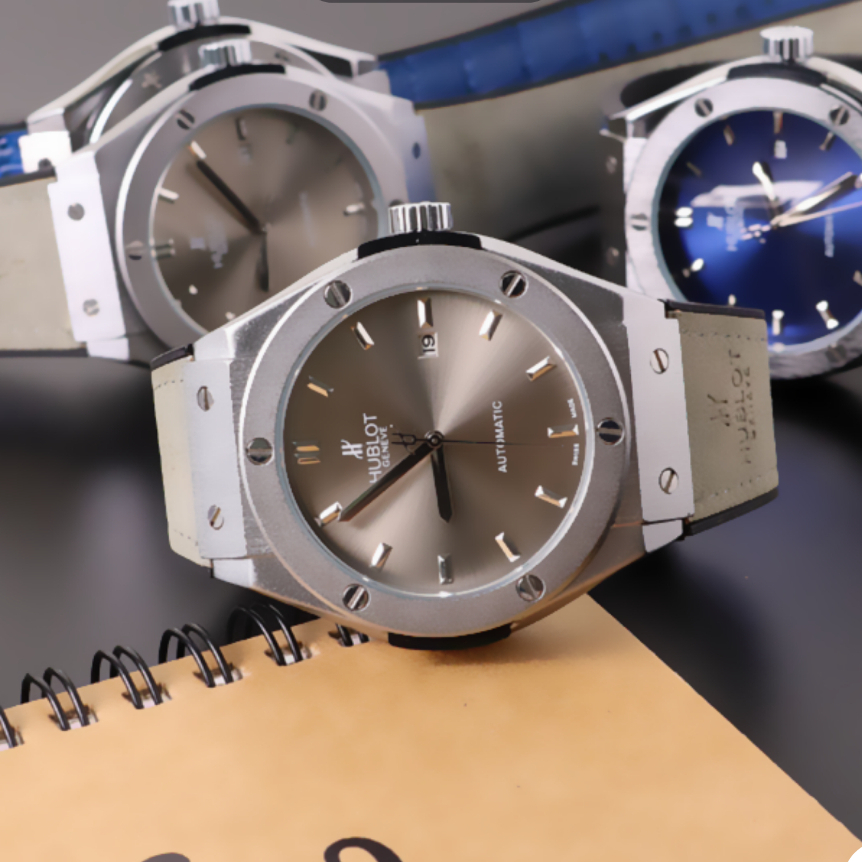 Đồng Hồ Cơ Nam HuB Automatic NB, Mặt Sapphire Size 42mm Viền Trơn, Dây Da Chống Nước Bảo Hành 18 Tháng - 1 Đổi 1