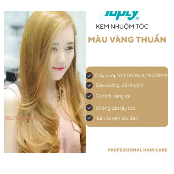 Kem Nhuộm Tóc THẢO DƯỢC màu MÀU VÀNG THUẦN TOPTY 0/33 - KHÔNG CẦN TẨY TÓC - LÊN MÀU CHUẨN - SIÊU BÓNG MƯỢT - DỄ NHUỘM