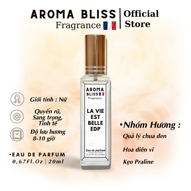 Nước Hoa Nữ LA VIE est belle edp chính hãng Aroma Bliss 20ml thơm lâu hương ngọt ngào quyến rũ hiện đại