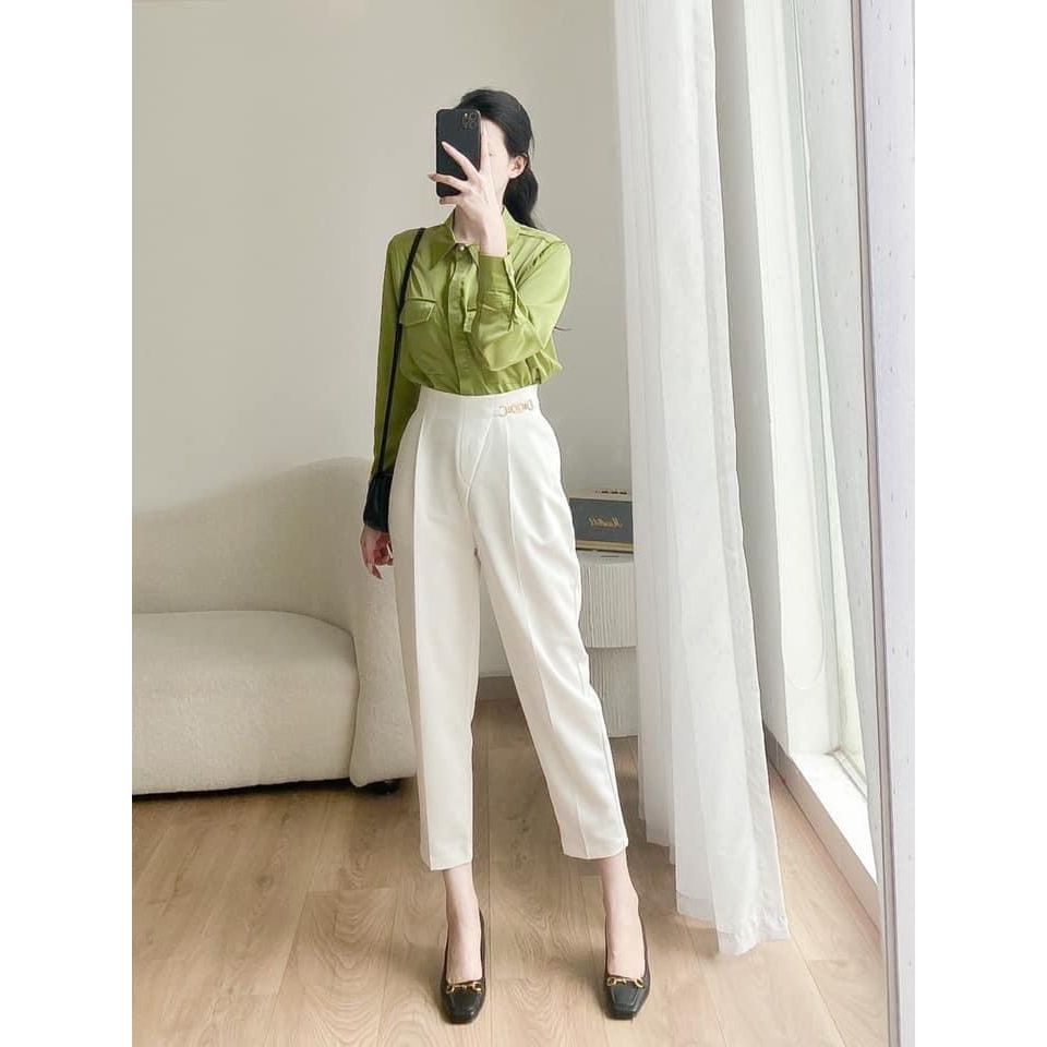 Quần bigsize nữ kiểu đi chơi sang chảnh, quần kèm tag bên eo 2 túi khóa kéo sang chảnh 50-90kg