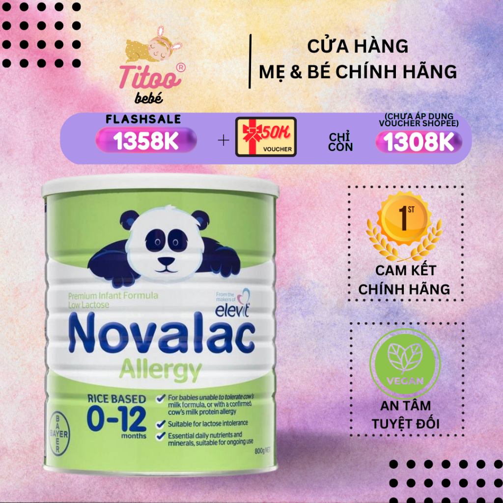 Sữa Novalac Allery cho trẻ dị ứng sữa bò _ Hàng Úc 800g