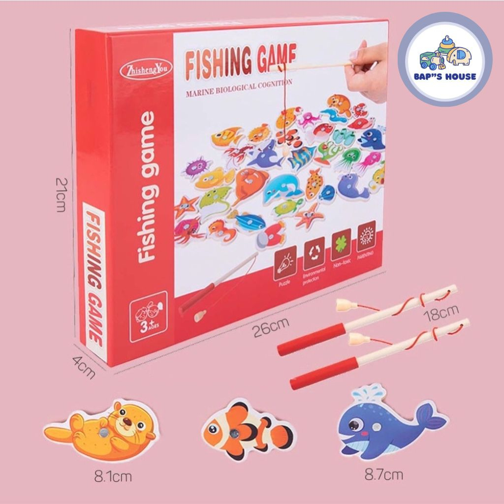 Bộ câu cá bằng gỗ 32 chi tiết nam châm cho bé