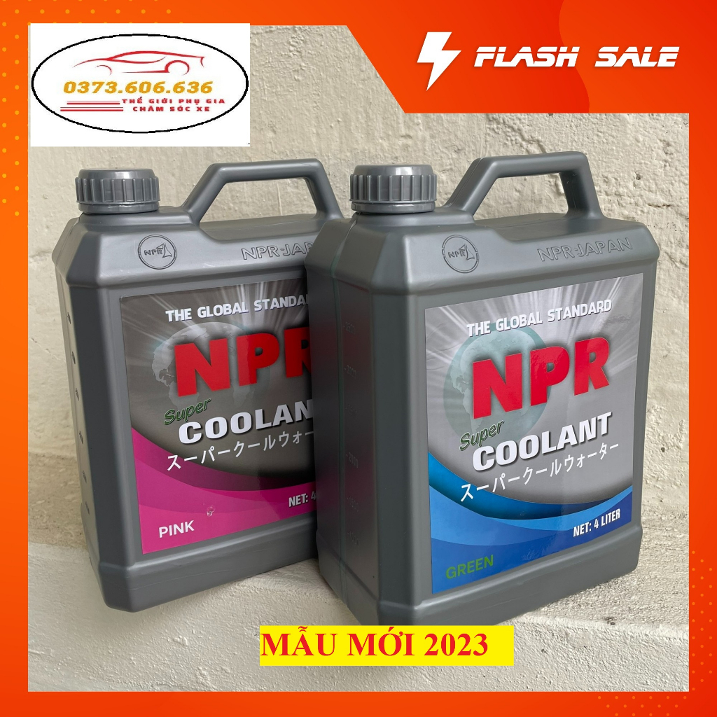 Nước Làm Mát ô tô  NPR COOLANT NHẬT BẢN - CAN 4L Màu Xanh - Đỏ dùng cho honda , toyota ,mazda, huyndai...