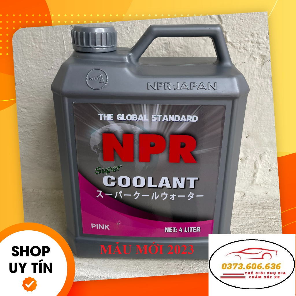 Nước Làm Mát ô tô  NPR COOLANT NHẬT BẢN - CAN 4L Màu Xanh - Đỏ dùng cho honda , toyota ,mazda, huyndai...