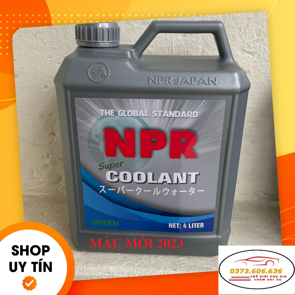 Nước Làm Mát ô tô  NPR COOLANT NHẬT BẢN - CAN 4L Màu Xanh - Đỏ dùng cho honda , toyota ,mazda, huyndai...