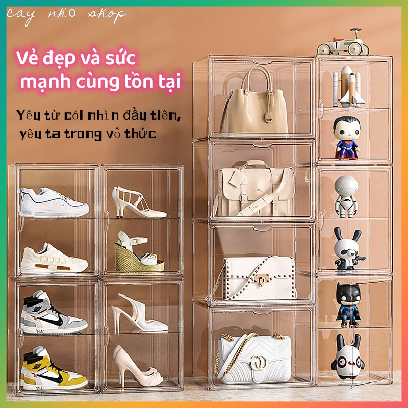 Nước hoa trong suốt acrylic chống bụi, túi xách, hộp trưng bày làm bằng tay，tủ trong suốt，kệ đựng túi xách