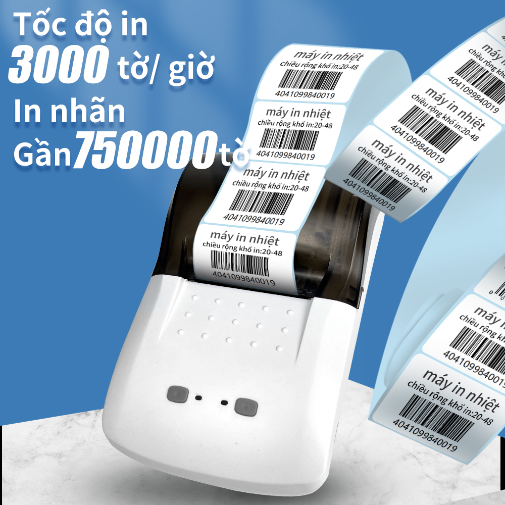 Máy in nhãn Bluetooth không dây Máy in để bàn Máy in nhiệt In nhãn mã vạch và mã QR