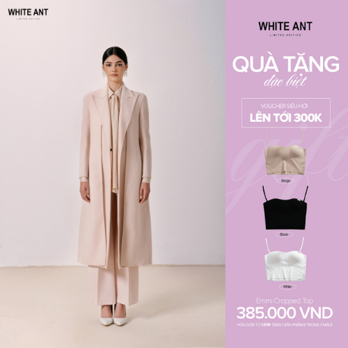 Áo Sơ Mi Cổ Nơ Tay Bồng White Ant VERA BOW SHIRT, Chất Liệu Vải Rayon, Hàng Thiết Kế Cao Cấp 170300218