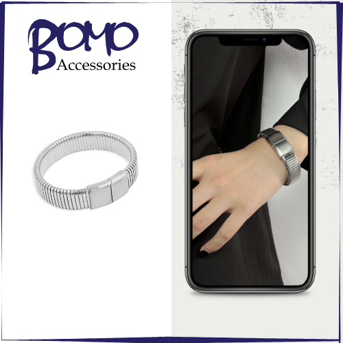 Vòng tay thép Titan màu Bạc Unisex cao cấp và thời trang phong cách Hàn