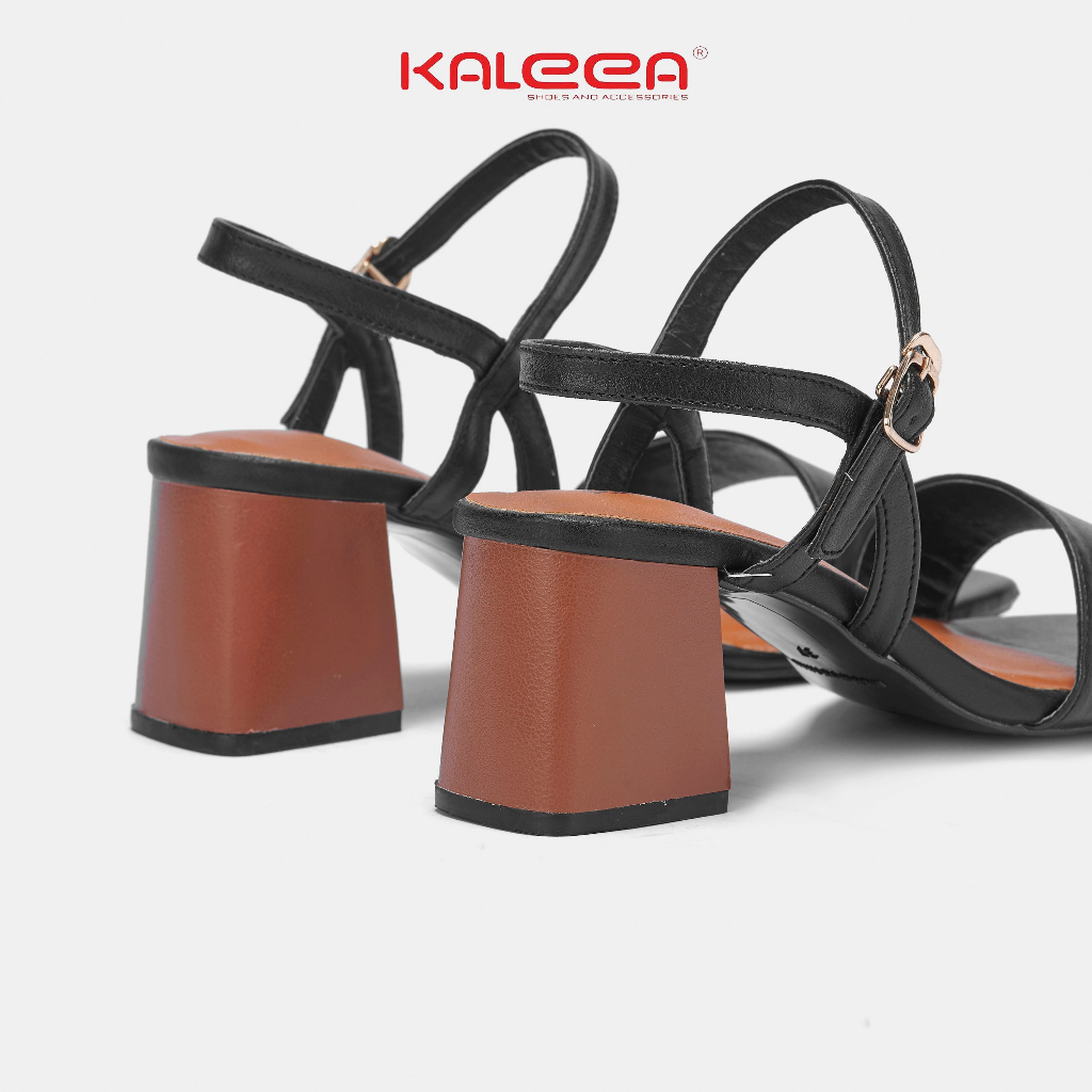 Giày Sandal Cao Gót Nữ Đế Vuông Thiết Kế Cao 6p Quai Mảnh Mũi Vuông KALEEA - K512