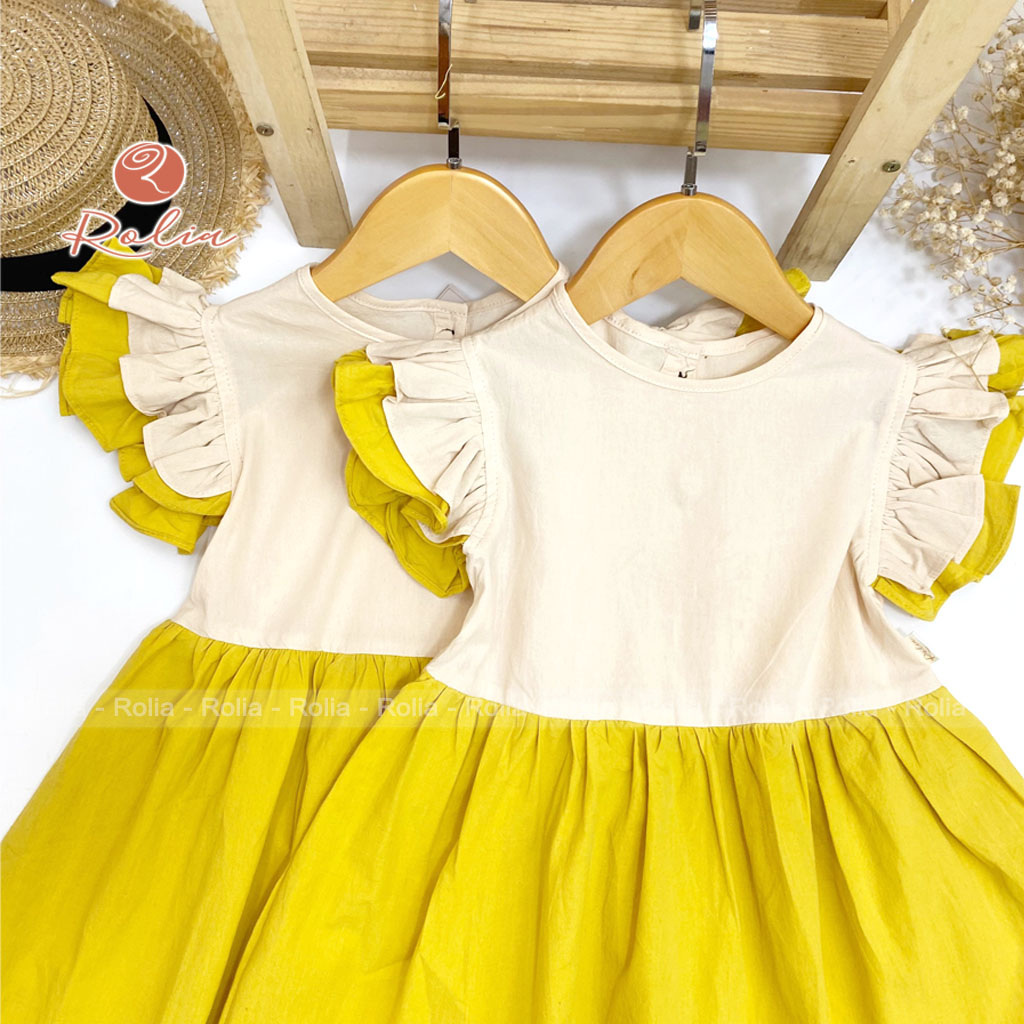 Váy bé gái cánh tiên ROLIA chât thô cotton váy mùa hè cho bé từ 2-10 tuổi VT152