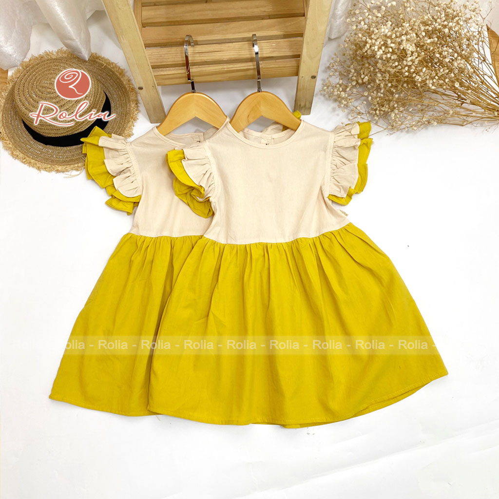 Váy bé gái cánh tiên ROLIA chất vải mát dáng cánh tiên phù hợp cho ngày hè cho trẻ từ 2-10 tuổi V26