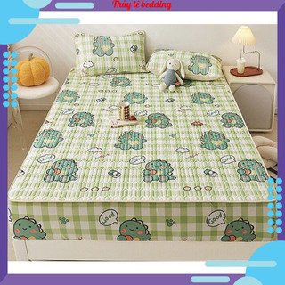 Chiếu điều hòa cao su non latex, chiếu cao su non bo chun bọc đệm cao đến 30cm tặng kèm 2 vỏ gối cùng mầu