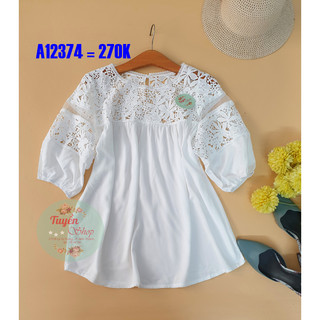 Áo kiểu phối ren tay lỡ