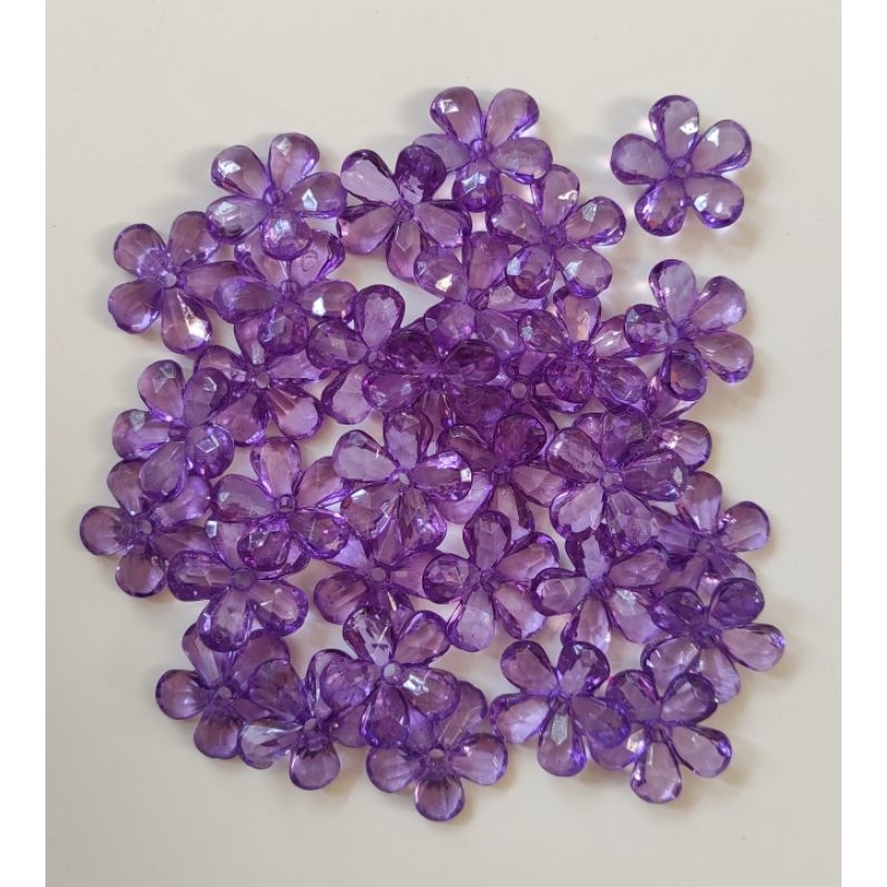 30-100gr hoa pha lê, hoa mai 5 cánh làm handmade