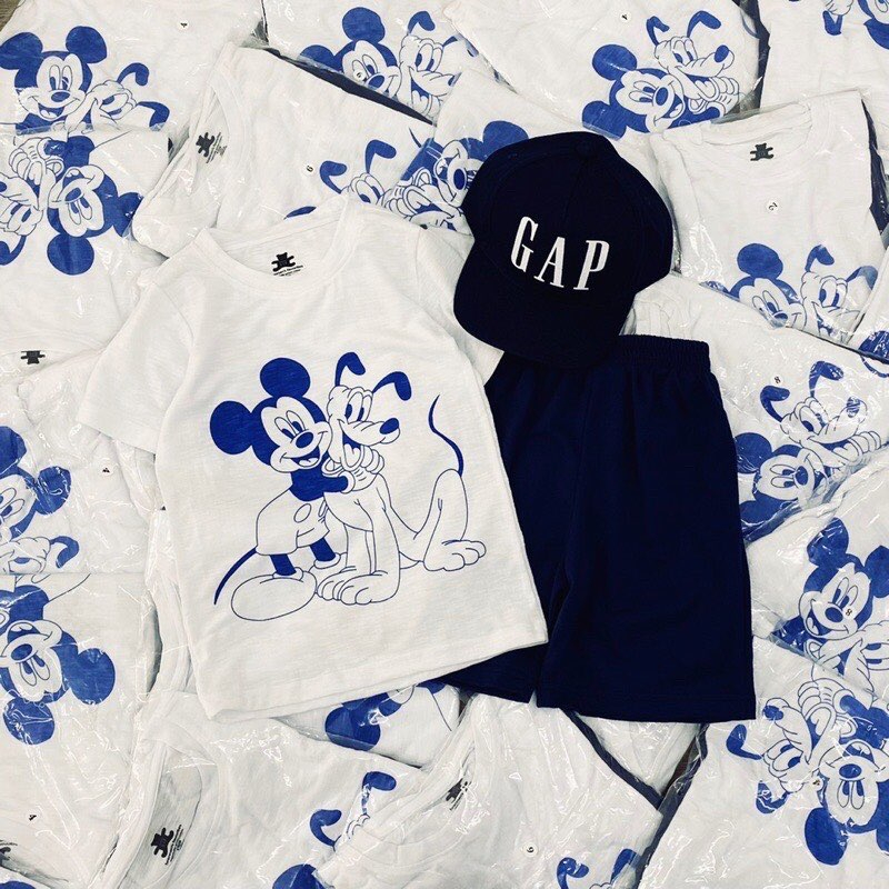 SET 3 CHI TIẾT MICKEY KÈM MŨ G.A.P CHO BÉ TRAI - CỐM KIDS NT.