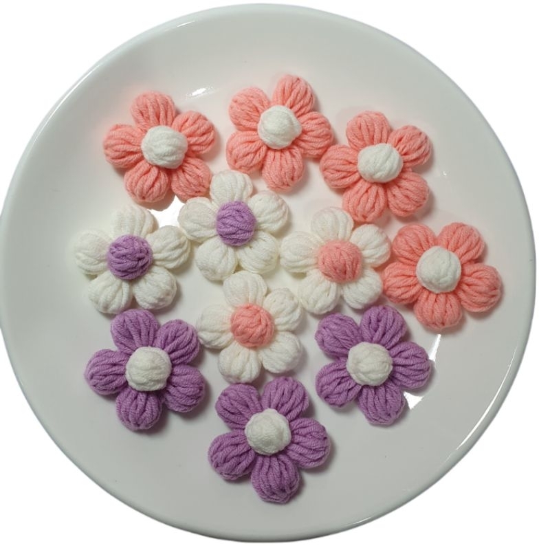 GHIM, PIN CÀI ÁO, BALO HÌNH HOA LEN HANDMADE