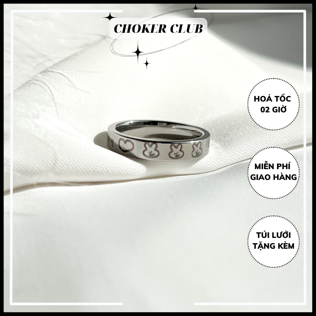 Nhẫn in hình thỏ baby R92 Choker Club