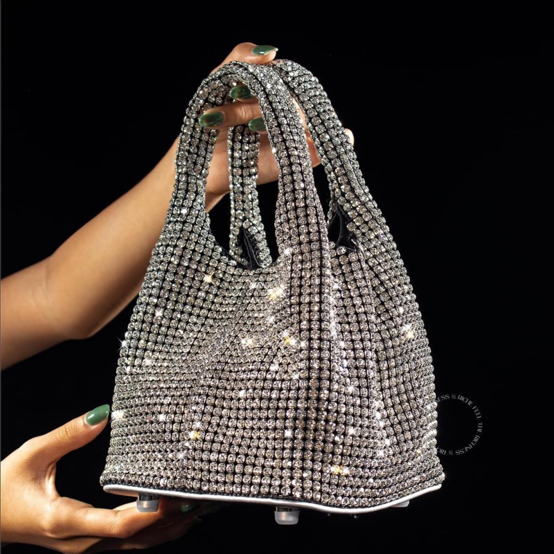 ORDER 💋 Túi xách bling đá bạc mini size 15cm