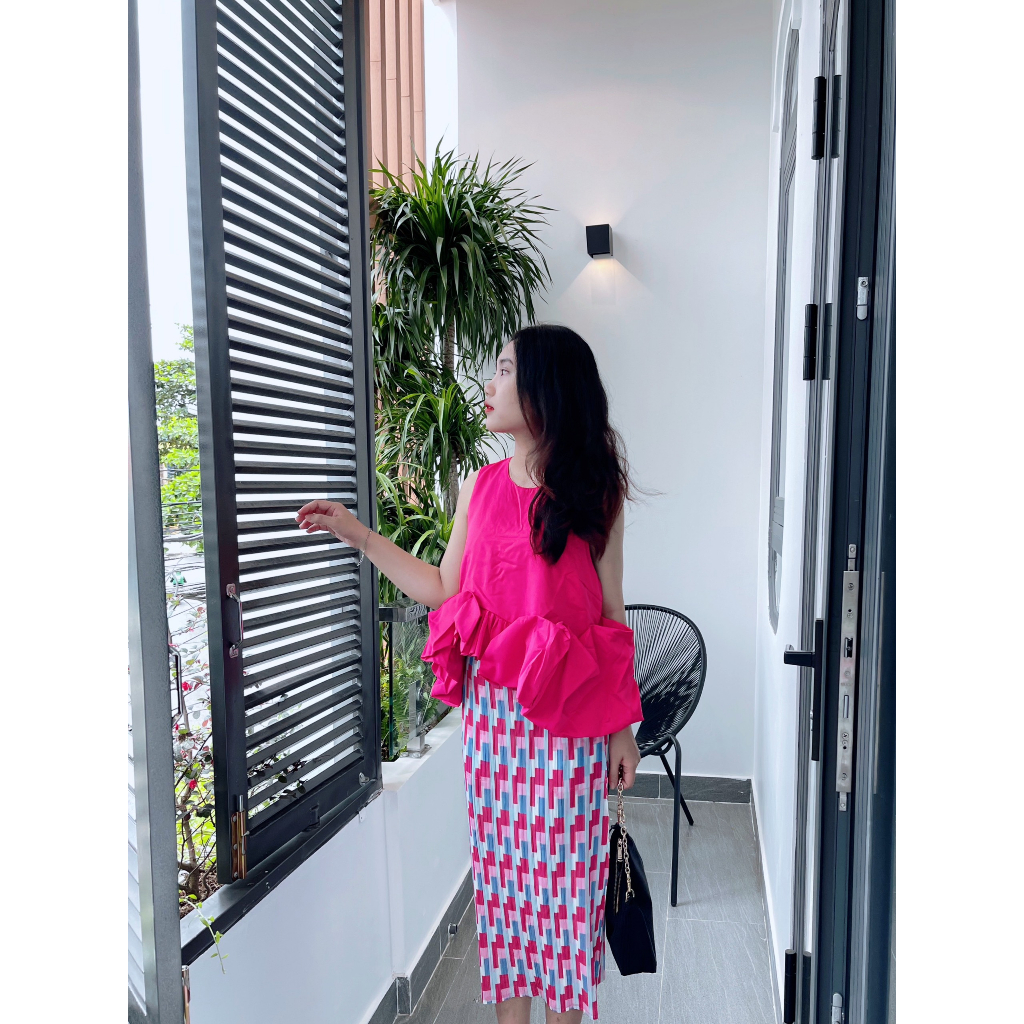 (HÀNG SẴN - ẢNH THẬT) Áo cọc tay, có đúp lót, phối tùng xòe, form babydoll - Áo cọc tay cách điệu, hàng Q.C.C.C Z.a.r.a