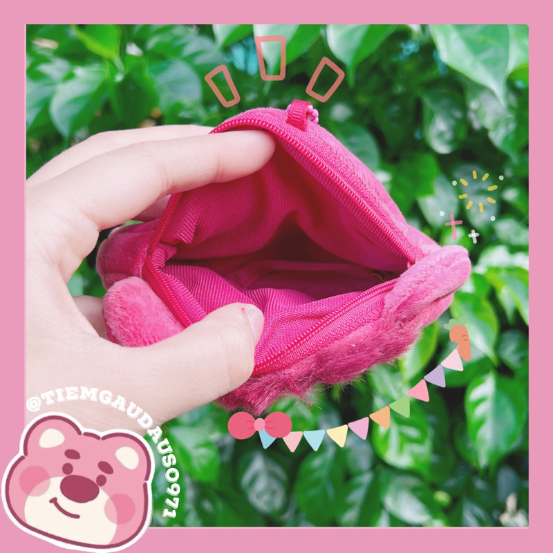 Ví Mini Gấu Dâu Lotso  Có Móc Khoá Chính hãng Toy Story